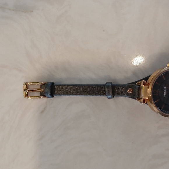 Fossil Georgia Smoke Leather Watch - Picture 6 of 7